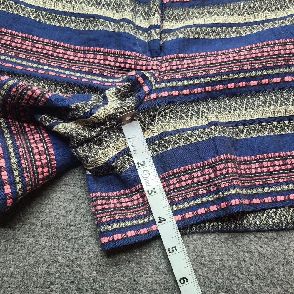 LOFT Riviera Shorts Womens 6 Blue Pink New‎ Striped Woven Textured Summer